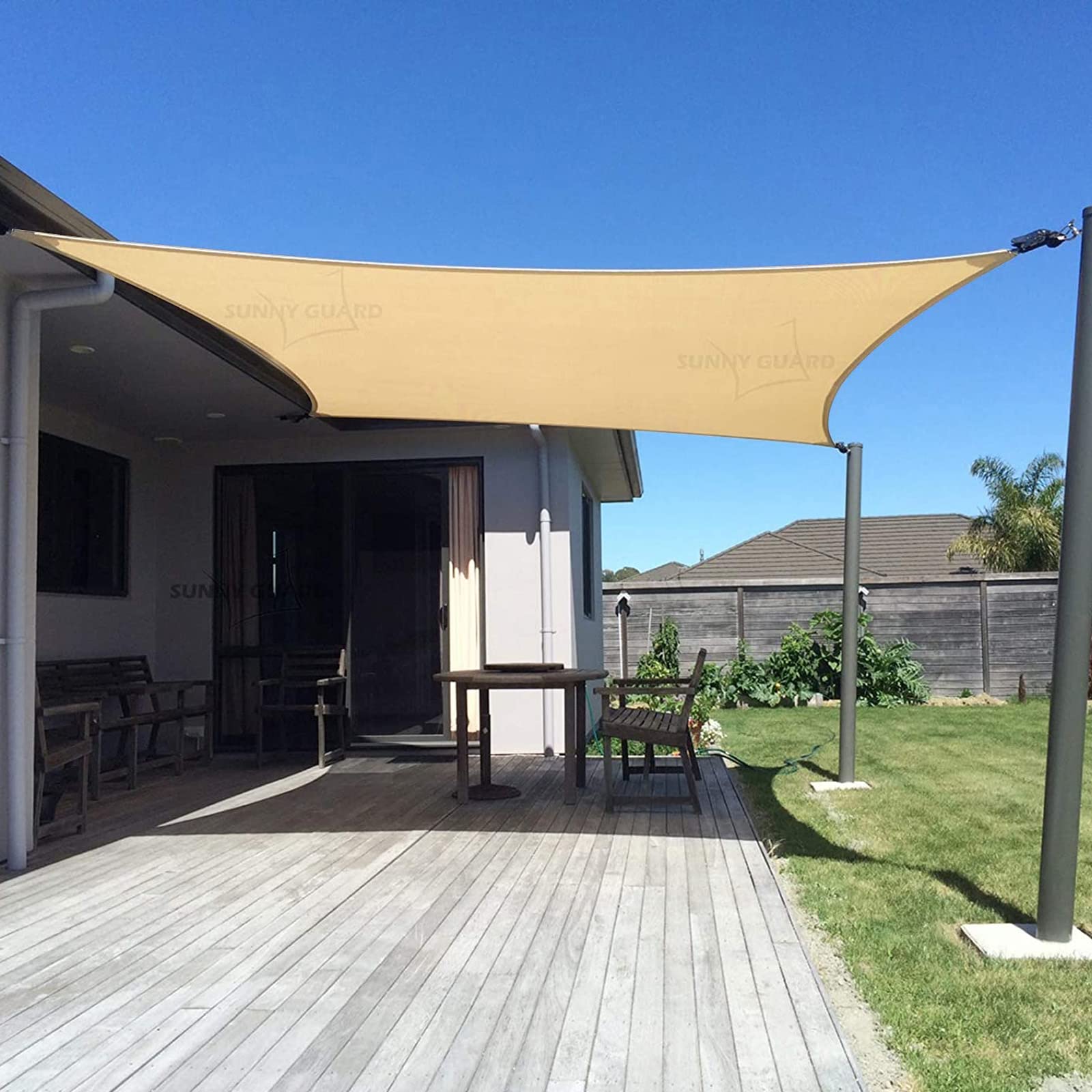 Breathable Square Shade Sail for Backyard Deck Patio Garden