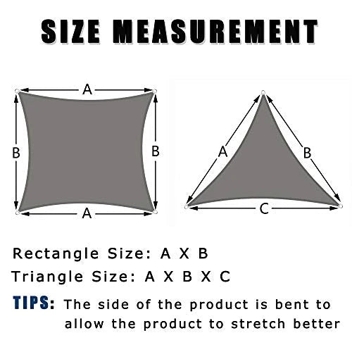 SUNNY GUARD Sun Shade Sail Size Measurement