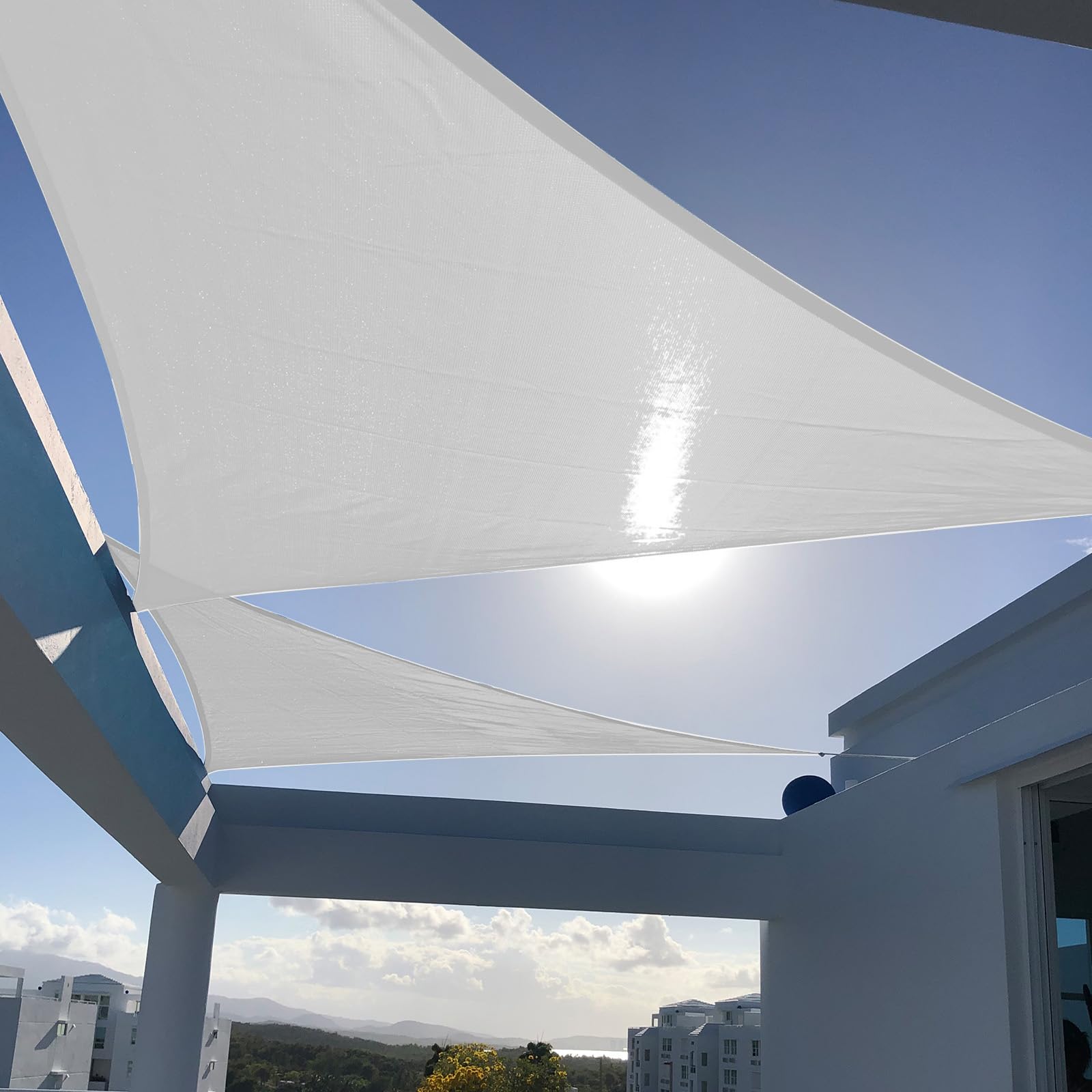 Breathable Triangle Shade Sail for Backyard Deck Patio Garden