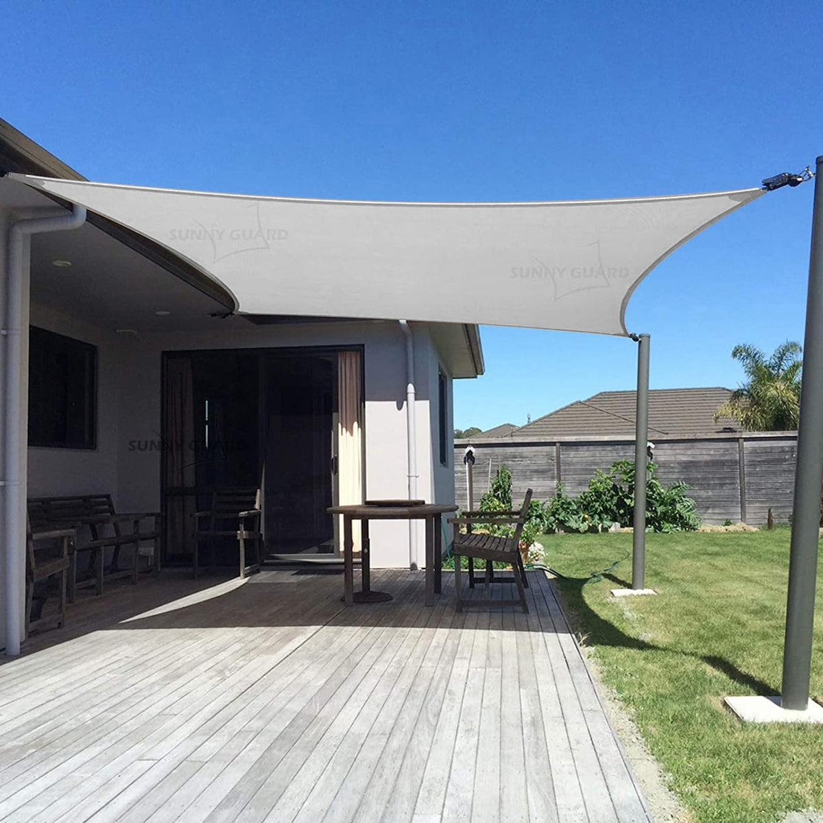 8' Sun Shade Sail Straight Edge Waterproof UV Garden Patio Yard 8' Sun Shade Sail Straight Edge Waterproof UV Garden Patio Yard