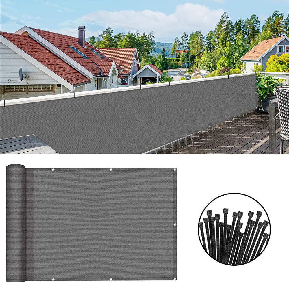 SUNNY GUARD  Dark Grey Balcony Deck Privacy Screen Fence Usage