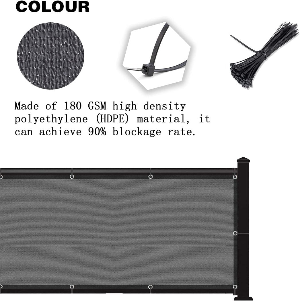 SUNNY GUARD Dark Grey Balcony Privacy Screen Fence Color & Detail