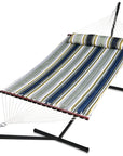 SUNNY GUARD 2 Person Hammock, Wood Quilted Fabric hammock with 12.8 FT Stand
