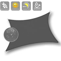 Waterproof Rectangle Shade Sail for Backyard Yard Deck Patio Garden Outdoor