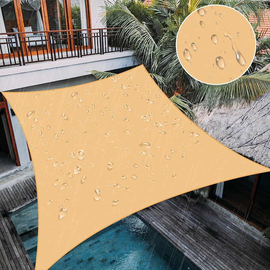 Waterproof Rectangle Shade Sail for Backyard Yard Deck Patio Garden Outdoor