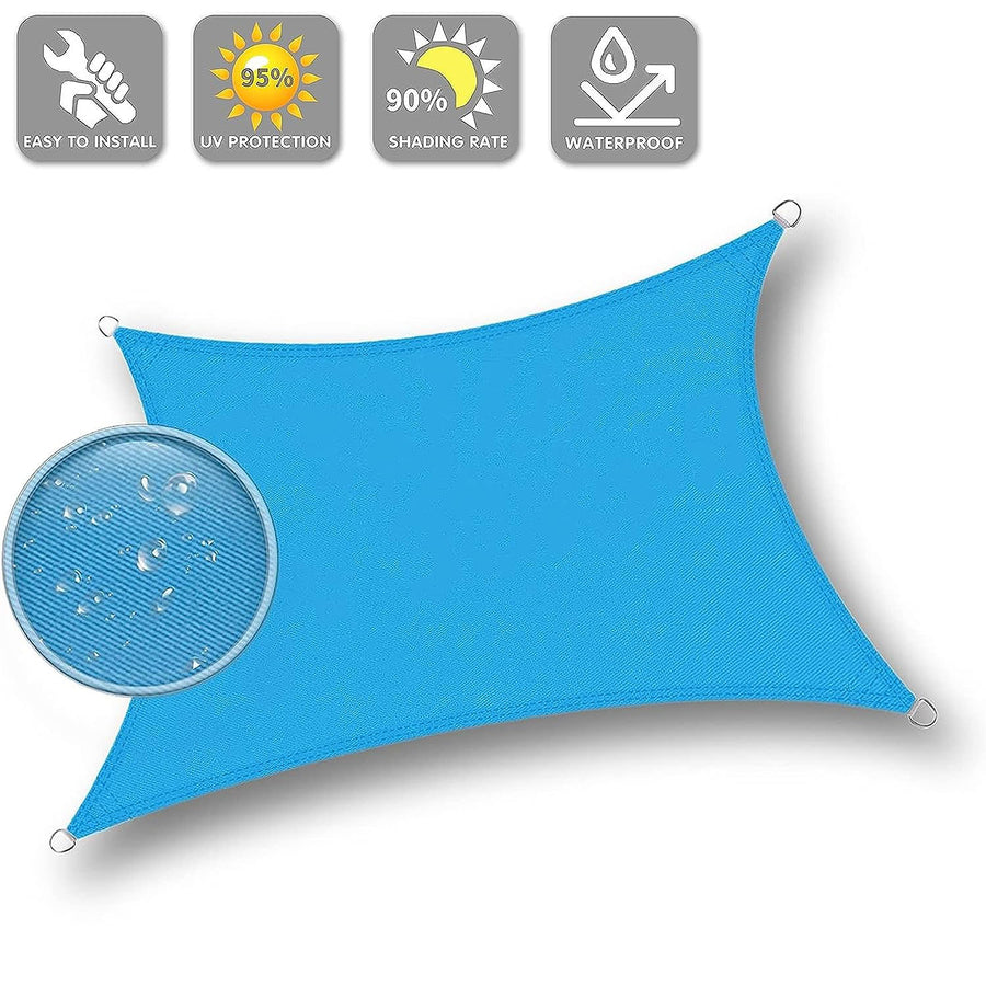 Waterproof Rectangle Shade Sail for Backyard Yard Deck Patio Garden Outdoor